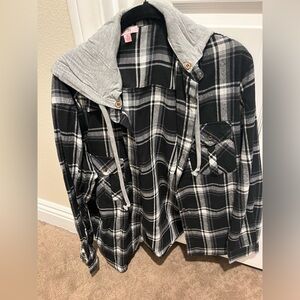 Plaid Shirt with Hood